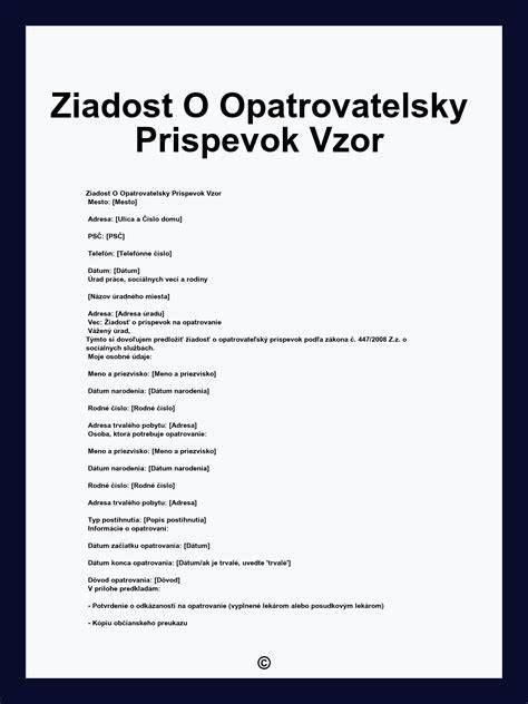 Postup žiadosti o opatrovateľský príspevok