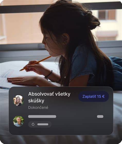Rodič sleduje detský bankový účet v aplikácii