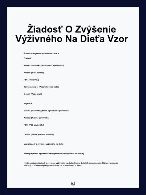 žiadosť o náhradné výživné dokumenty