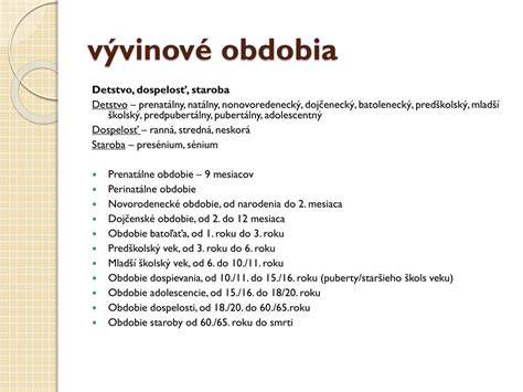 Vývinové obdobia dieťaťa školského veku