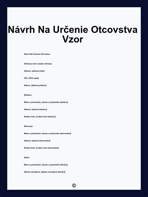 určenie otcovstva po rozvode schéma