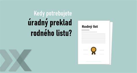 Úradný preklad rodného listu